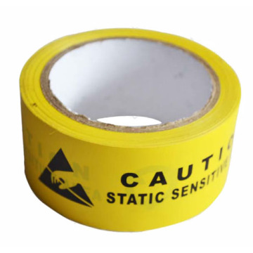 Industrial warning tape print CAUTION ESD mark warning tape yellow PVC warning tape